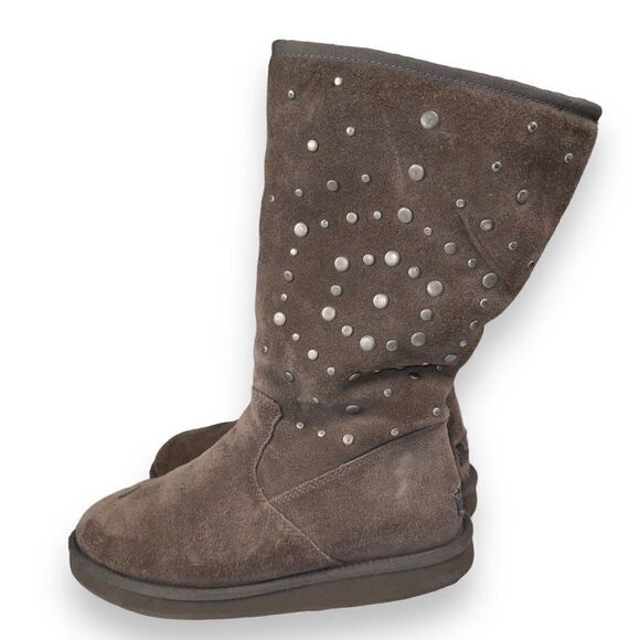 UGG Australia Rock Star Studded Tall Winter Boots Grey 1006216 Women's 8 - Picture 1 of 10